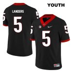 Youth Georgia Bulldogs NCAA #5 Matt Landers Nike Stitched Black Legend Authentic College Football Jersey FMK4554CJ